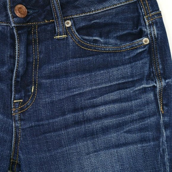 American Eagle Slouchy Cropped Jeans Stretch Dark 2 - Picture 10 of 12